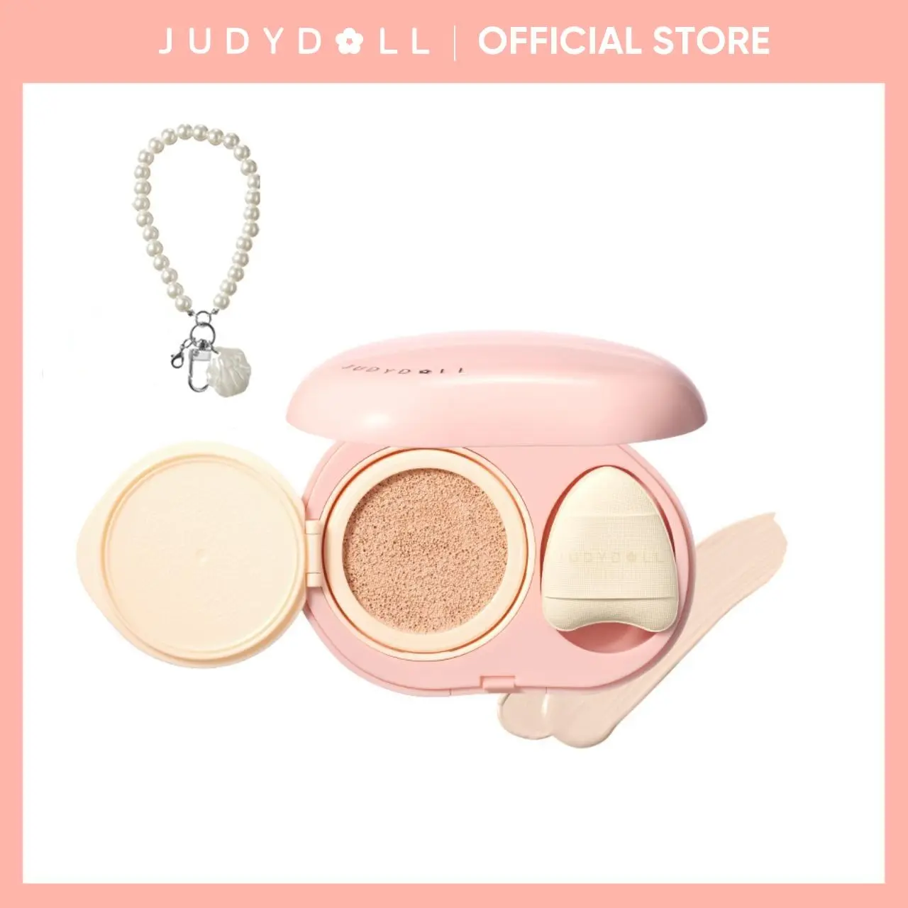 JUDYDOLL Highlighting Concealer Cushion, Air Cushion, Concealer, Pearl Accessories, Highlight Brightening, Lifting, Hydrating, Long-Lasting, Lightweight & Skin-Fit, Pearl Skin, Soft Light, Portable, Touch-Up, Beginner, Summerwins