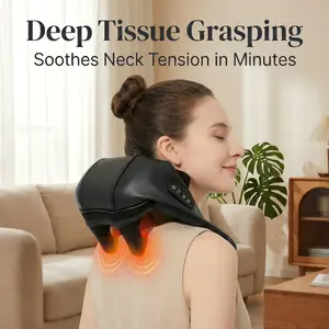 Neck Massager with Heat, 4D Kneading Neck Pain Relief Deep Tissue, Upgarded 4D Kneading, Shiatsu Back Neck Massager Pillow for Neck, Shoulders Back, Gifts for Men Women Mom Dad