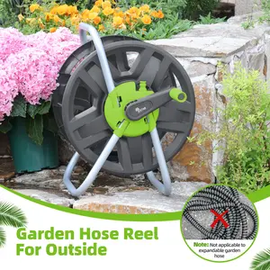 YESTAR Garden Hose Reel Cart for 65–100FT 5/8" Hose | Portable Hose Reel Design for Easy Storage & Watering