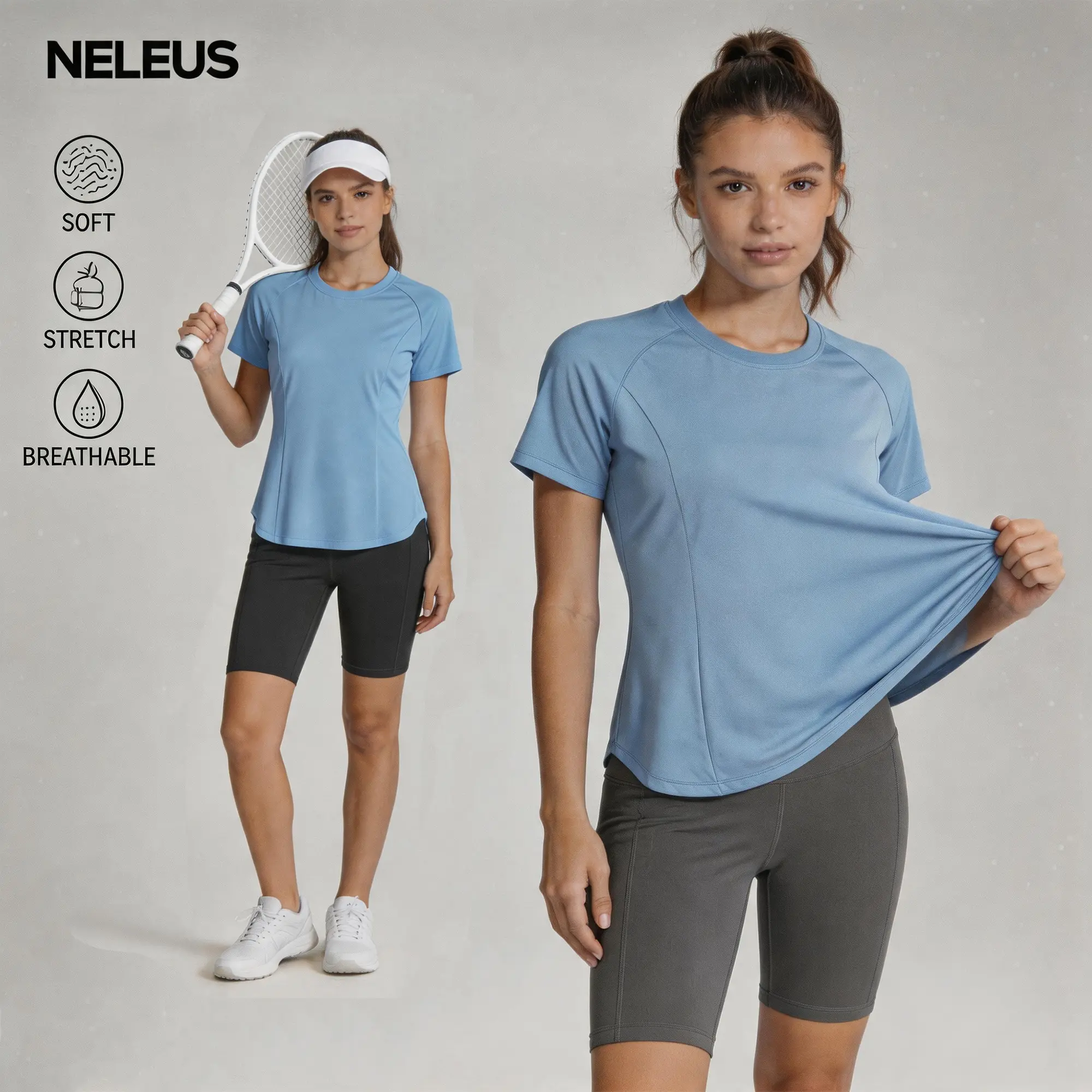 NELEUS Women's High-Stretch Slim Fit Yoga Short Sleeve T-Shirt summerwins,back to school,back to school haul