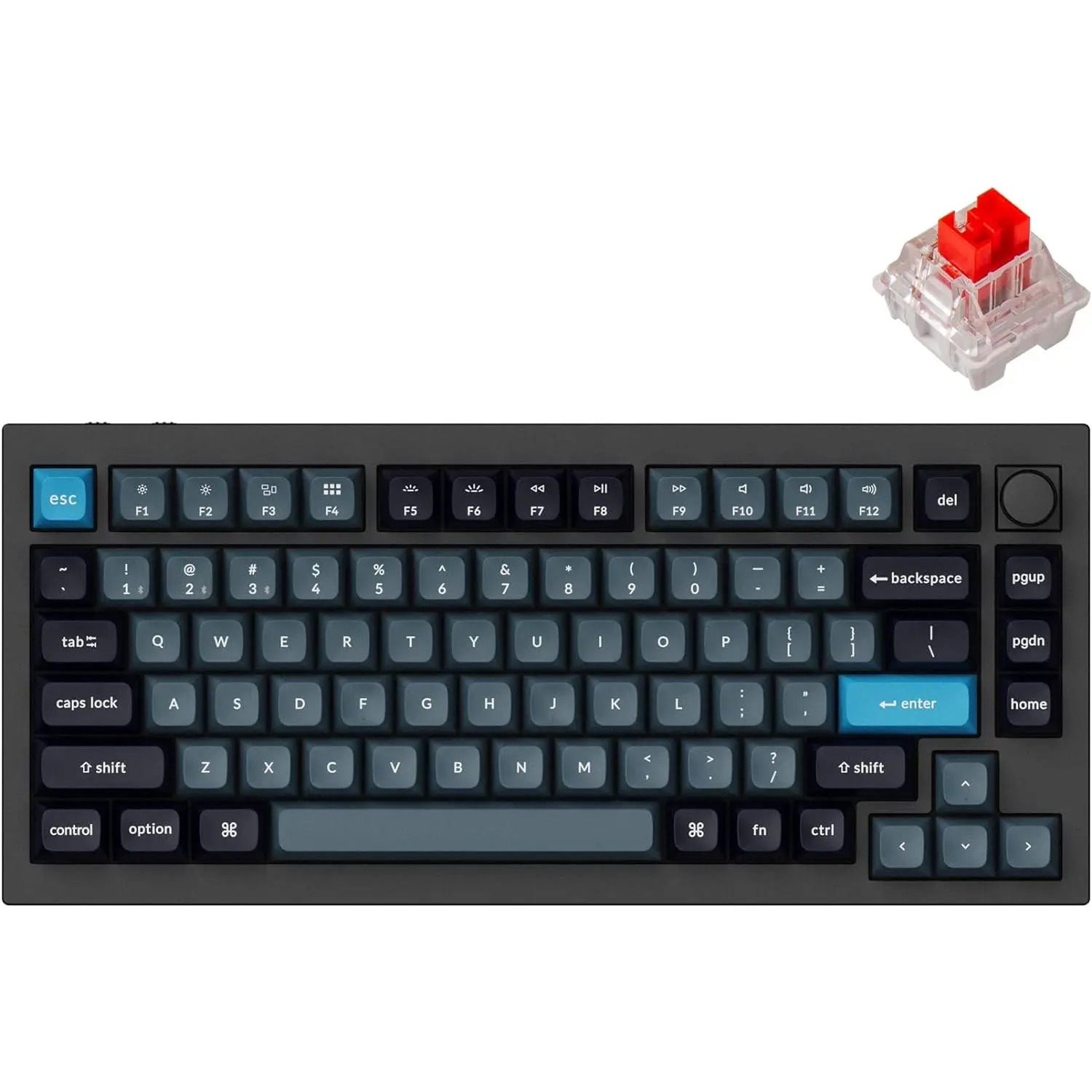 Keychron Q1 Pro RGB Wireless Mechanical Keyboard with Red Switches for Mac Windows Linux - Q1P-M1 - Black