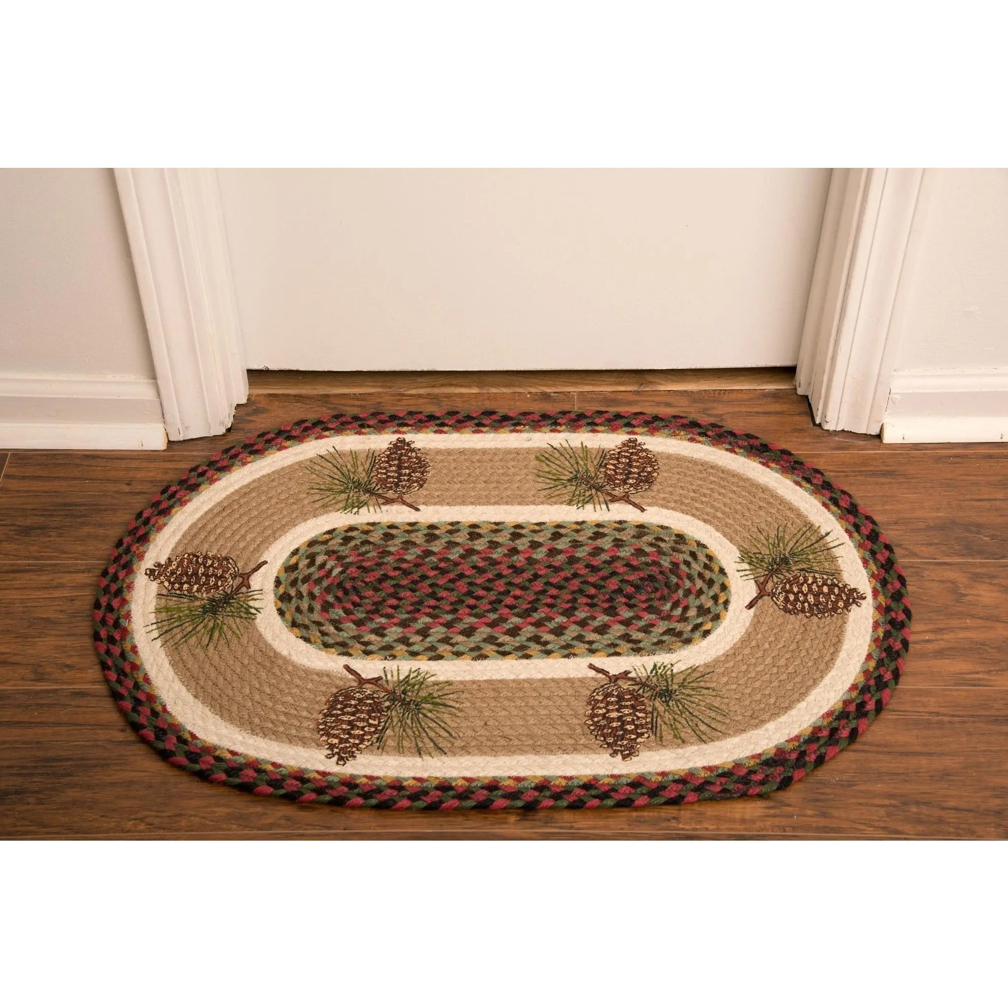 Ozark Pine Braided Area Rug - Farmhouse Style Home Decor Rugs for Living Spaces, Sage, Tan, Rustic Farmhouse Decor Accent, Country Rustic