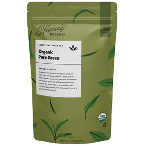 Organic Pure Green, Bulk Loose Leaf Green Tea, 16 Oz.