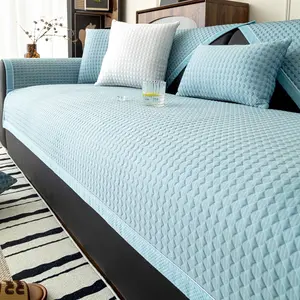 Summer Cool Ice Silk Sofa Cushion, Luxury Design, Non-Slip Washable, Soft Fabric, Perfect for Living Room Decor, Suitable for Various Sofas