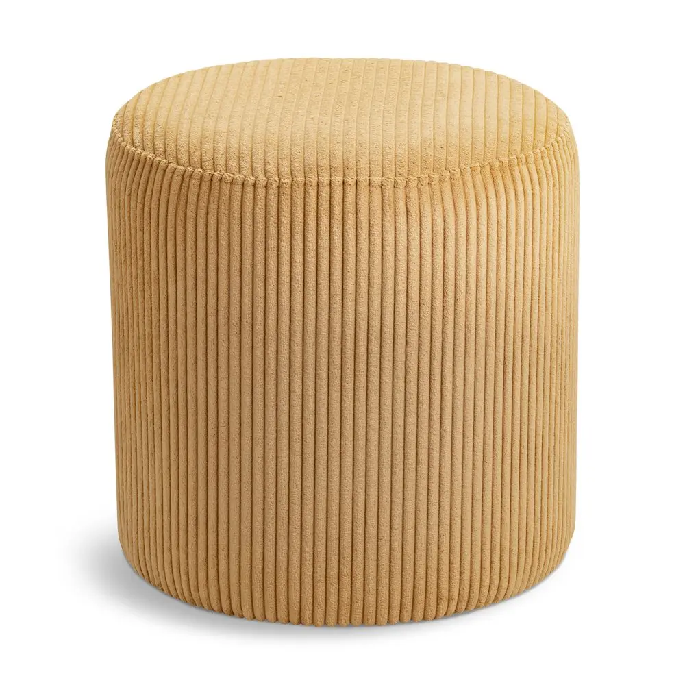 Roy Yellow Microsuede Fabric Ottoman/Stool