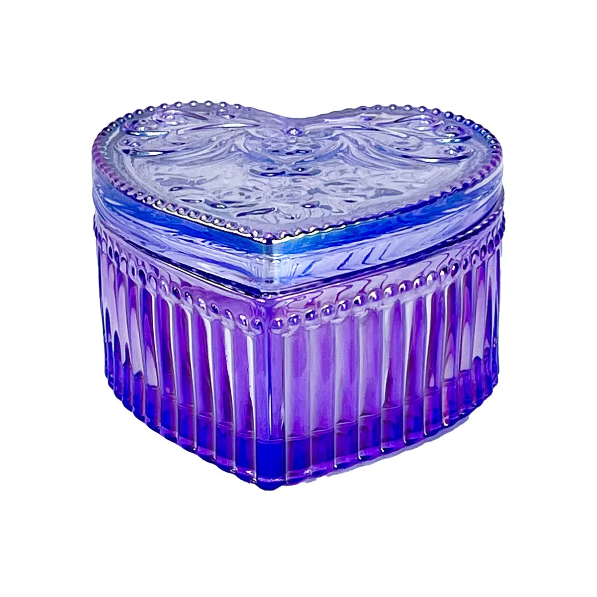 5 Oz Corazon Lavender Iridescent Vessel For Candle Makers