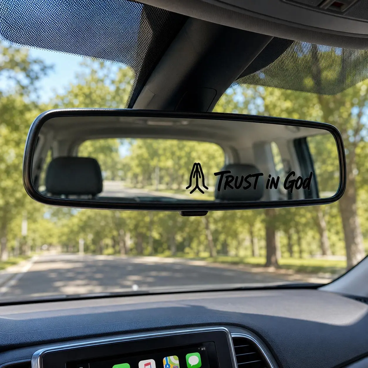 God Is My Copilot Christian Faith Car Decal Set - 6 Self-Adhesive Stickers, Faith-Inspired Reminder for Car Mirrors, Windows, Family Members, Moms, New Drivers