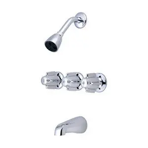 Central Brass 0968 Three Handle Tub & Shower Set in Chrome