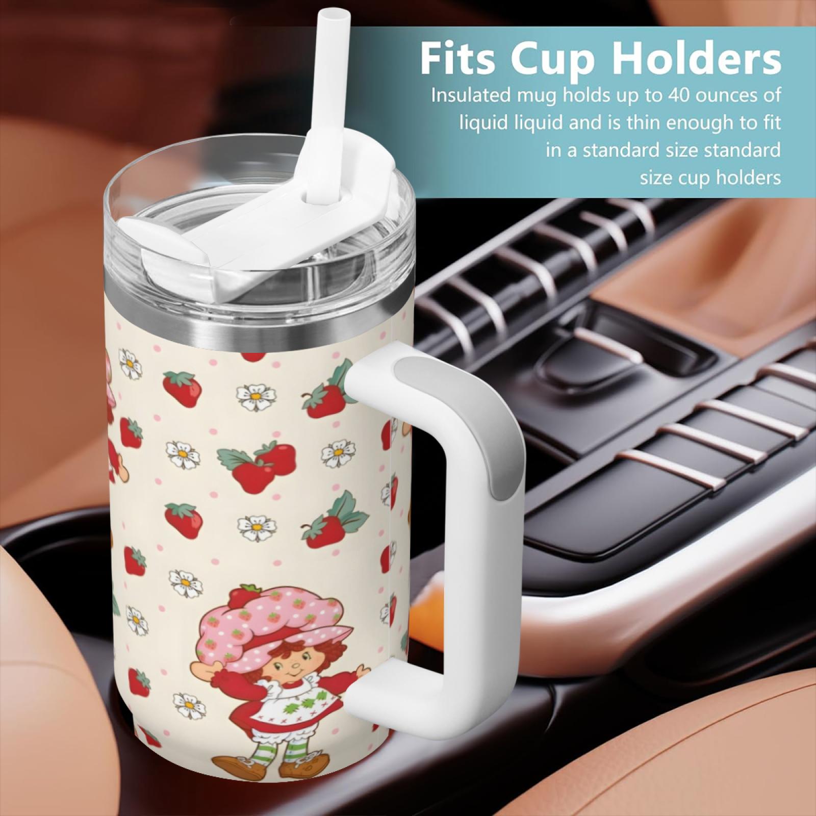 Strawberry Shortcake 1pc 40oz Insulated Tumbler with Handle and Lid Quencher Tumbler Stainless Steel Travel Mug Pastel Large Capacity Vacuum Cup Coffee TeaLeakproof Reusable Eco Friendly TikTok Viral Pink Cup Strawberry Shortcake 1pc 40oz Insulated Tumbler with Handle and Lid Quencher Tumbler Stainless Steel Travel Mug Pastel Large Capacity Vacuum Cup Coffee TeaLeakproof Reusable Eco Friendly TikTok Viral Pink Cup