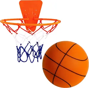 Silent Basketball & Large Hoop Set - Professional Noiseless Wall Mount Training System, Upgraded Foam Ball for Indoor Practice, Apartment Friendly (9.69"/14.17") #IndoorBasketball