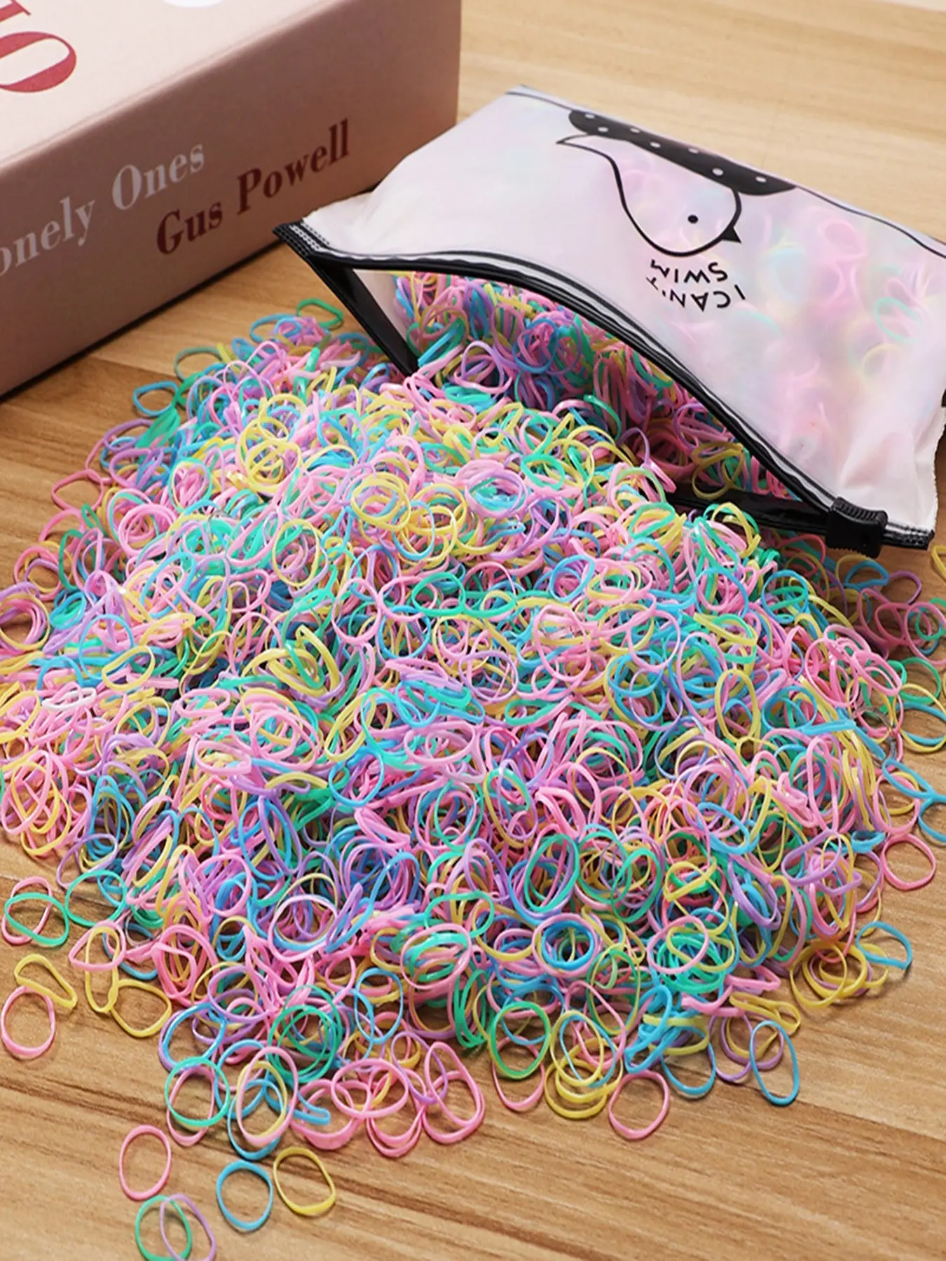 1000 Count Colorful Rubber Bands, Hair Ties, Thick Natural Rubber for Strong Hold, Perfect for Weddings, Braids & Daily Hairstyles