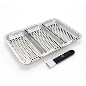 Technique 4-Pc Stainless Steel Grill & Oven Pan Set w/ Lifter Handle Technique 4-Pc Stainless Steel Grill & Oven Pan Set w/ Lifter Handle