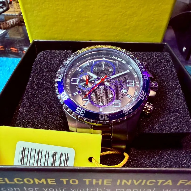 Invicta Specialty Gunmetal with deep Saphire blue accents. 48 mm HOT!!