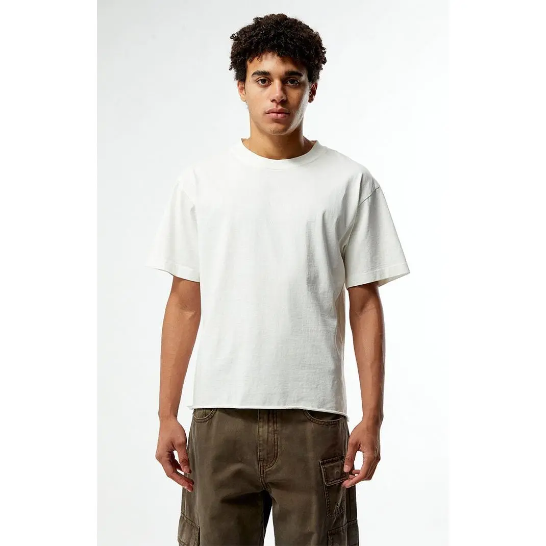 Pacsun Men's White Premium Cropped T-Shirt Pacsun Men's White Premium Cropped T-Shirt