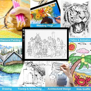 Ultra-Thin A4 LED Copy Board: 3-Level Dimmable, Timer Lock – Perfect for Artists (Drawing, Sketching, Animation) & 5D Diamond Painting
