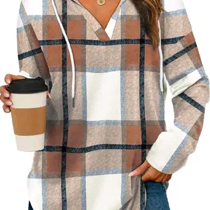 Women's Plaid Long Sleeve Shirts for Casual Wear - Comfortable and Stylish Clothes for Everyday Use