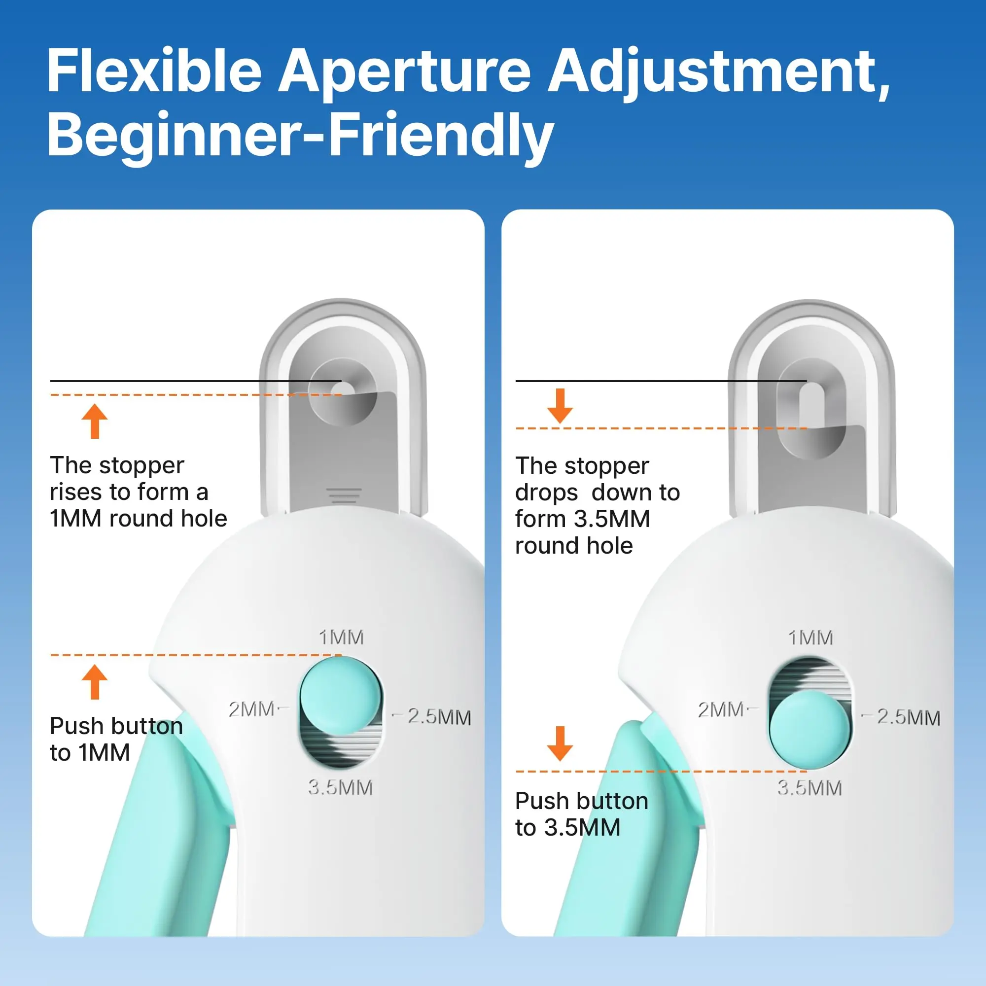 Professional Pet Nail Clippers with Adjustable Hole Positioning, Safety Trimmer for Cats and Small Dogs, Ergonomic Non-Slip Handle for Precise Grooming,