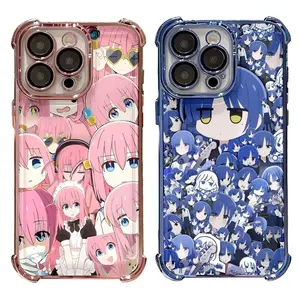 Gotoh Hitori Anime Bocchi The Rock Artistic Cute Phone Cases For iPhone 17 16 15 14 13 12 11 Promax Pro Air Plus Black Blue Pink TPU Transparent Shockproof Cover Casing Protection Best Gifts For Valentine Christmas Birthday Halloween