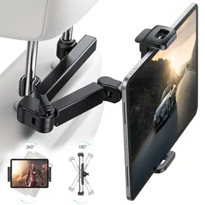 Car Headrest Tablet Holder, Extension Arm Adjustable Tablet Car Mount for Back Seat, Road Trip Essentials for Kids, for 4.7-12.8" Tablet Like iPad Pro, Air, Mini, Galaxy, Fire
