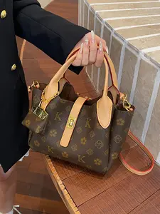 2026 Summer New Women's Shoulder Bag, Fashionable Elegant Floral Totem Bucket Bag, Trendy Crossbody Bag for All Seasons