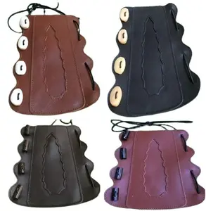 Archery Leather Arm Guard Stage Horn and Bone Buttons ARCHERS ARM BRACER, Horn Buttons