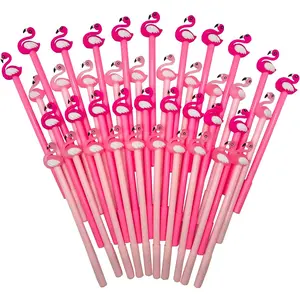 40Pcs/Set Cute Flamingo Gel Ink Pens,0.5 mm Black Ink,Fun Kawaii Animal Pens for Youngers,School,Office,Christmas Party Gifts,Hand Tools Kits