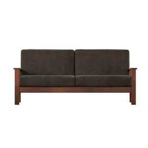 Dark Brown Champion Fabric Mission  Sofa