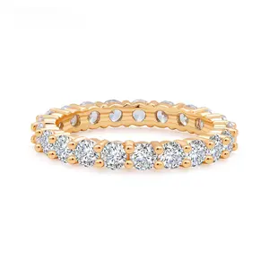 Platinum-Plated Full-Circle Sparkling Diamond Ring with Micro-Inlaid Zircon Minimalist & Elegant Jewelry for Fashion-Conscious Women Viral on TikTok Hot Selling Item