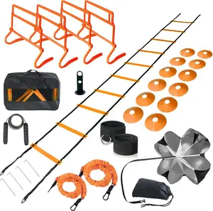 Adjustable Speed  Hurdles Fitness & Speed  Equipment with Agility Ladder - Plyometric Fitness & Speed   Hurdle/Obstacles for Soccer, Football, Track & Field