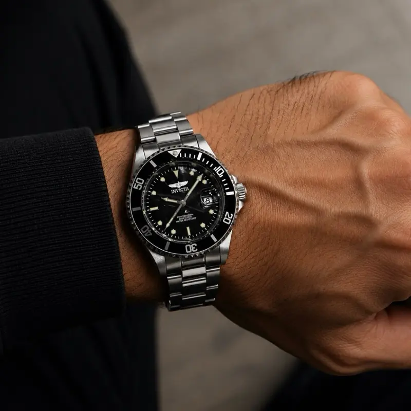 Invicta Pro Diver Men’s Watch  Black Dial | Stainless Steel | Original Box