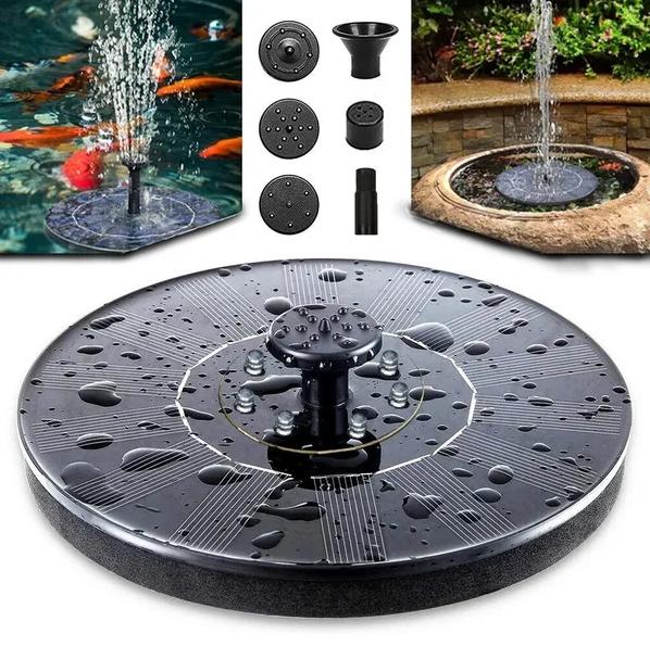 Solar Power Bird Bath Fountain Upgrade 1.4W Solar Fountain With 4 Nozzle