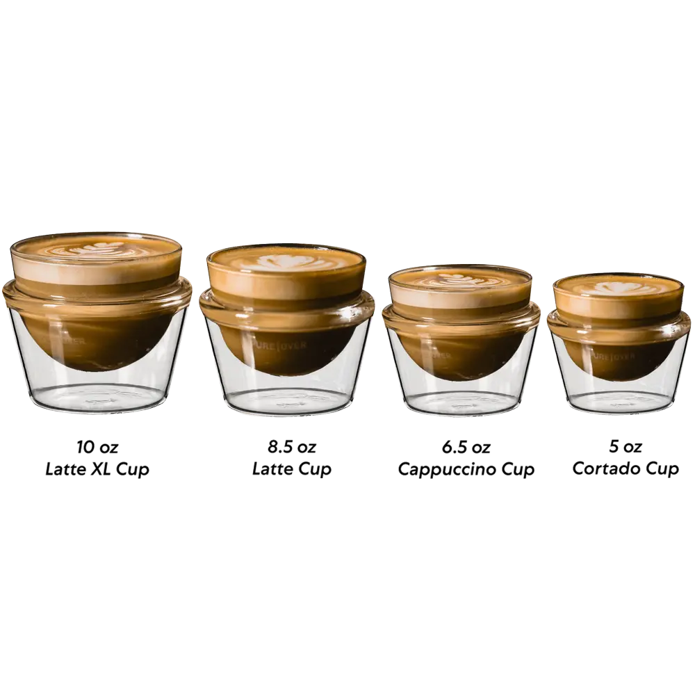 Pure Over Milk Drink Cups - Latte, Cappuccino, Cortado, Flat White