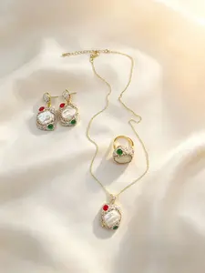 Women's Baroque 3-Piece Jewelry Set, Elegant Design, Charming Accessory Collection