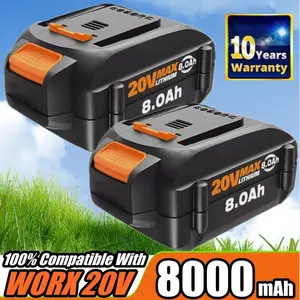 High quality 2PACK WORX 20V Power Share PRO 8.0Ah Lithium-Ion High-Capacity Battery WA3525 High quality 2PACK WORX 20V Power Share PRO 8.0Ah Lithium-Ion High-Capacity Battery WA3525
