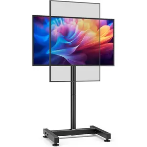 TV Floor Stand for 13-50 inch Screens Holds up to 77lbs, Tilting and Height Adjustable  Floor Stand Mount,Tall Standing TV Stand for Bedroom, Dorm Room, Office, M VESA 200x200mm