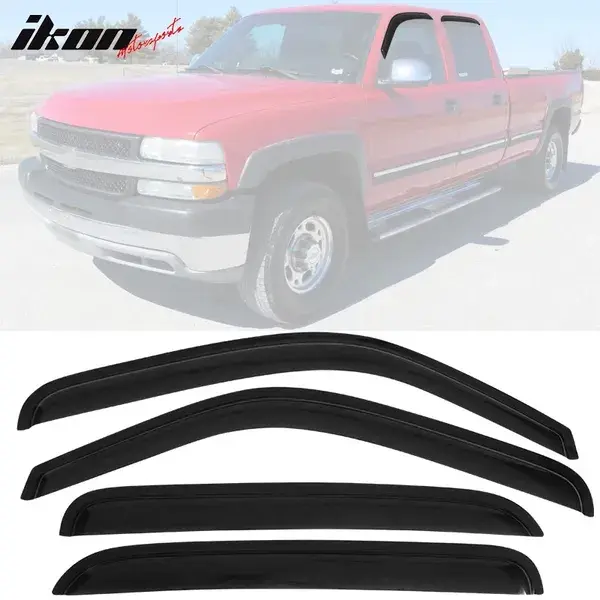 Fits 01-06 Chevy Silverado 1500 2500 3500 GMC Sierra Crew Cab Window Visors 4Pc