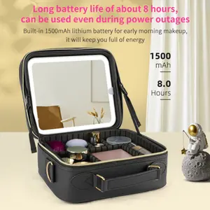 LESHARE LED Mirror Bag - 1500mAh Battery, Compact, Easy-to-Carry Makeup Tool for Travel, Commuting