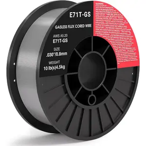0.030 Flux core Welding Wire, 1 Spools E71T-GS 10lbs(4.5kg) Low Splatter gasless Carbon Steel Mig Welding Wire Compatible
