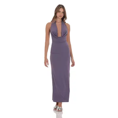 purple halter maxi kalsey dress Purple Halter Maxi Kalsey Dress