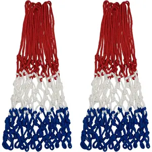 Basketball Net,  Weather Thick -Color Basketball Hoop Net for Competition , Standard 12 Loops Replacement for Indoor Outdoor Use, 2 Pack
