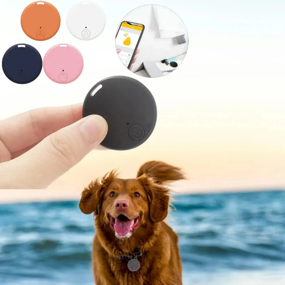 Round Mini Bluetooth 5.0 GPS Tracker – Anti-Lost Device for Cats, Dogs, Kids & Keys
