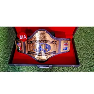 New Hulk Hogan 86 World Heavyweight Wrestling Championship Replica Belt 4mm Brass with Global Flags Design with leather bag and hard case