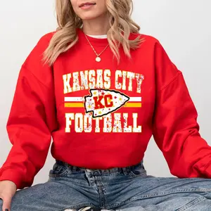 Vintage CHIEFS Football Sweatshirt, Trendy Kansas City Fan Shirt, Football Crewneck, Kansas City Hoodie, Game Day Sweater 3GG3n [Tshirt - Sweatshirt - Hoodie]