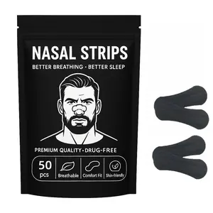 50pcs Nasal Strips for Sports & Sleep, Breathable Hypoallergenic Snore Prevention, Enhanced Wide-Style Adhesive for All Users