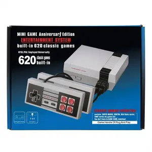 Retro Game Console,Classic Mini Handheld Video Game Console Built-in 620 Classic Edition Games, AV Output and Dual Game Controllers