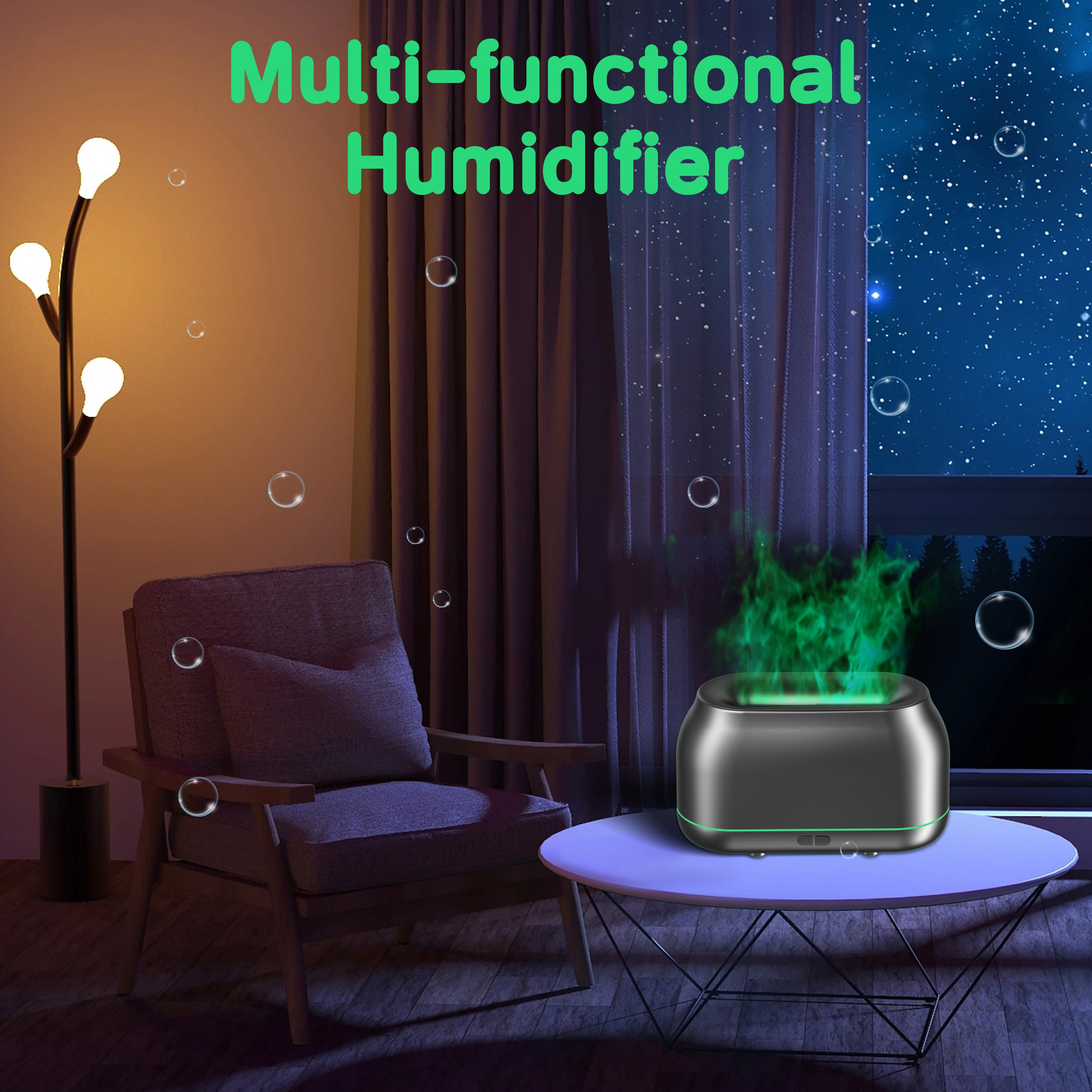 Upgraded 7-Color LED Flame Essential Oil Diffuser, Silent Humidifier with Auto-Off, 160mL Capacity for Home, Office & Yoga