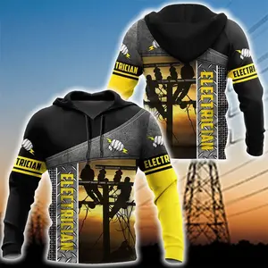 HX Fashion Hoodies 3D Graphic I Am An Electrician Printed Sweatshirts Long Sleeve Pocket Pullovers Harajuku Men Clothing