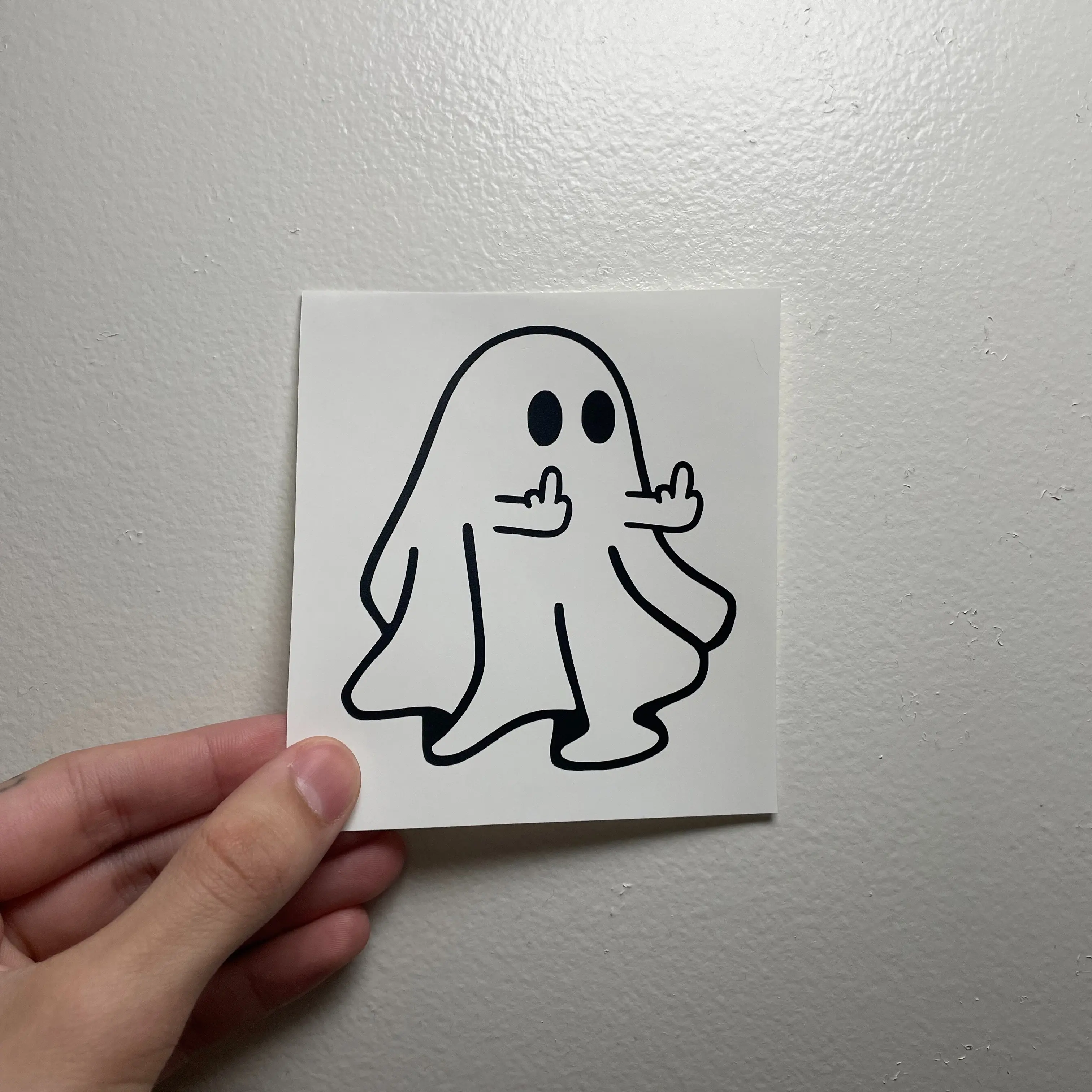 Ghost Middle Finger Vinyl Decal for Car, laptop decal, Window Sticker, Halloween Stickers, Goth