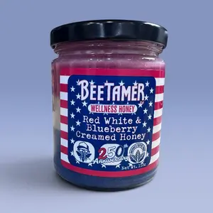 Bee Tamer's Red, White & Blueberry Creamed Honey – 11oz  Limited Edition
