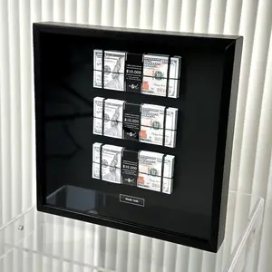 Dollars in a black wooden Poster, Stylish wall décor, Financial success, Exclusive gift, Print On Paper